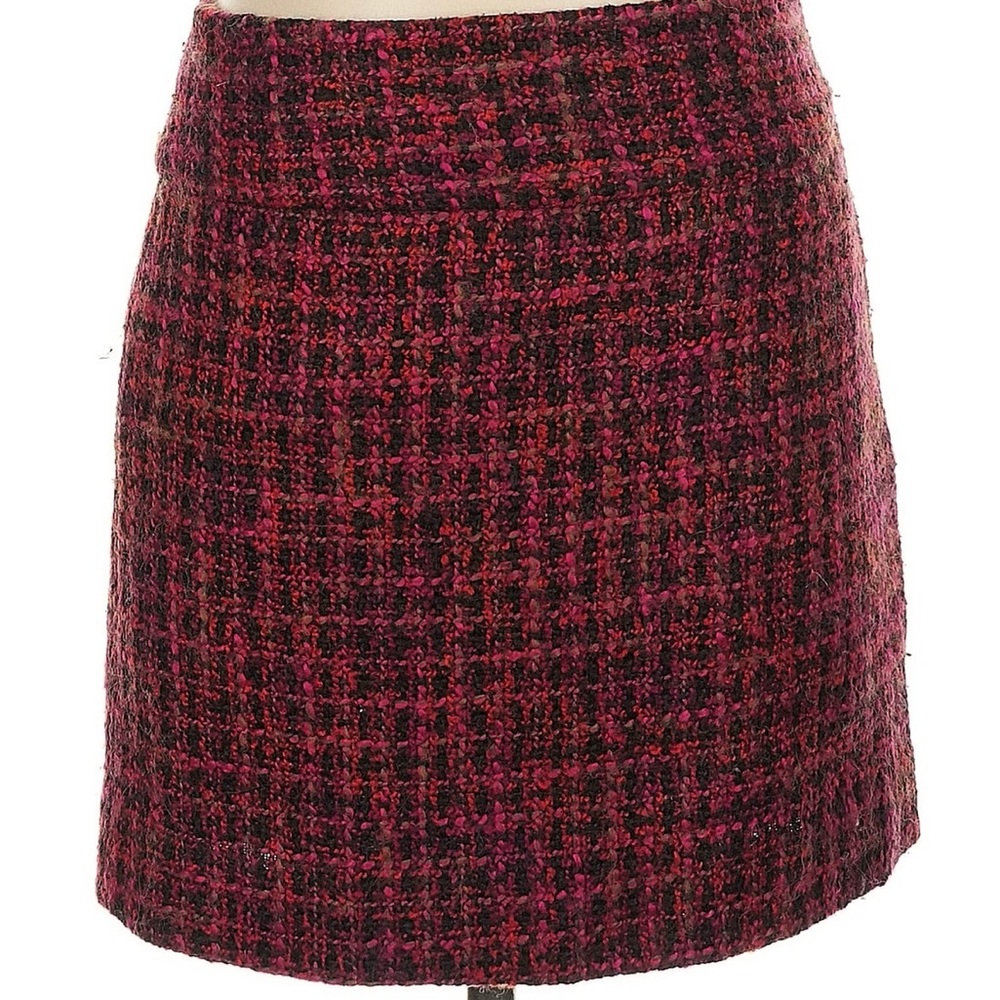 The Limited Burgundy and Black Tweed Mini Skirt